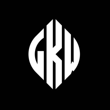 Çember ve elips şekilli LKW daire harf logosu tasarımı. Tipografik biçimli LKW elips harfleri. Üç baş harf daire şeklinde bir logo oluşturuyor. LKW Circle Amblemi Soyut Monogram Harf İşaretleyici. LKW daire harfli logo tasarımı daire ve ellip