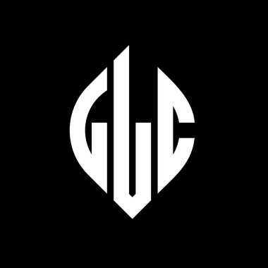 Çember ve elips şekilli LLC daire harf logosu tasarımı. Tipografik biçimli LLC elips harfleri. Üç baş harf daire şeklinde bir logo oluşturuyor. LLC Çember Amblemi Soyut Monogram Harf İşaretleyici Vektörü.