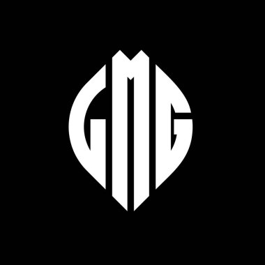 Çember ve elips şekilli LMG daire harf logosu tasarımı. Tipografik biçimli LMG elips harfleri. Üç baş harf daire şeklinde bir logo oluşturuyor. LMG Çember Amblemi Soyut Monogram Harf İşaretleyici Vektörü.