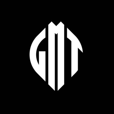 Çember ve elips şekilli LMT daire harf logosu tasarımı. Tipografik biçimli LMT elips harfleri. Üç baş harf daire şeklinde bir logo oluşturuyor. LMT Çember Amblemi Soyut Monogram Harf İşaretleyici Vektörü.