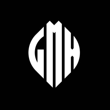 Çember ve elips şekilli LMX daire harf logosu tasarımı. Tipografik biçimli LMX elips harfleri. Üç baş harf daire şeklinde bir logo oluşturuyor. LMX Çember Amblemi Soyut Monogram Harf İşaretleyici Vektörü.