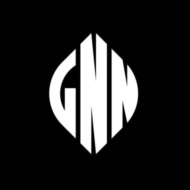 Çember ve elips şekilli LNN daire harf logosu tasarımı. Tipografik biçimli LNN elips harfleri. Üç baş harf daire şeklinde bir logo oluşturuyor. LNN Çemberi Amblemi Soyut Monogram Harf İşaretleyici Vektörü.