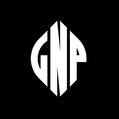 Çember ve elips şekilli LNP daire harf logosu tasarımı. Tipografik biçimli LNP elips harfleri. Üç baş harf daire şeklinde bir logo oluşturuyor. LNP Çember Amblemi Soyut Monogram Harf İşaretleyici Vektörü.