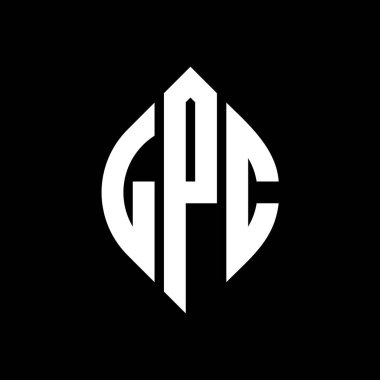 Çember ve elips şekilli LPC daire harf logosu tasarımı. Tipografik biçimli LPC elips harfleri. Üç baş harf daire şeklinde bir logo oluşturuyor. LPC Çember Amblemi Soyut Monogram Harf İşaretleyici Vektörü.