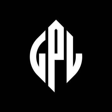 Çember ve elips şekilli LPL daire harf logosu tasarımı. Tipografik biçimli LPL elips harfleri. Üç baş harf daire şeklinde bir logo oluşturuyor. LPL Çember Amblemi Soyut Monogram Harf İşaretleyici Vektörü.