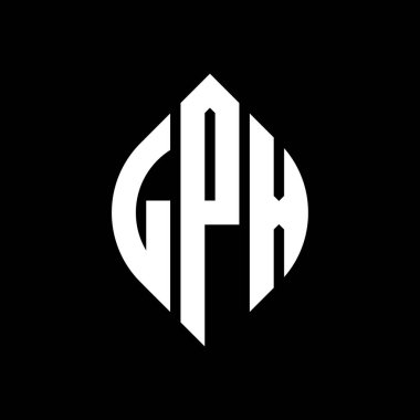 Çember ve elips şekilli LPX daire harf logosu tasarımı. Tipografik biçimli LPX elips harfleri. Üç baş harf daire şeklinde bir logo oluşturuyor. LPX Çember Amblemi Soyut Monogram Harf İşaretleyici Vektörü.