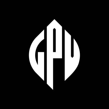 Çember ve elips şekilli LPV daire harf logosu tasarımı. Tipografik biçimli LPV elips harfleri. Üç baş harf daire şeklinde bir logo oluşturuyor. LPV Çember Amblemi Soyut Monogram Harf İşaretleyici Vektörü.