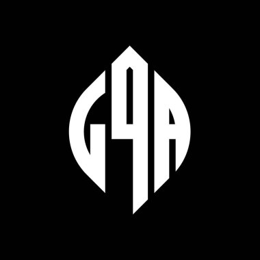 Çember ve elips şekilli LQA daire harf logosu tasarımı. Tipografik biçimli LQA elips harfleri. Üç baş harf daire şeklinde bir logo oluşturuyor. LQA Çember Amblemi Soyut Monogram Harf İşaretleyici Vektörü.
