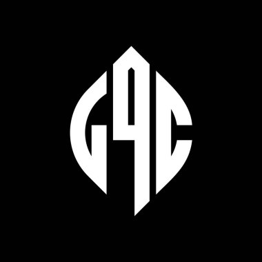 Çember ve elips şekilli LQC daire harf logosu tasarımı. Tipografik biçimli LQC elips harfleri. Üç baş harf daire şeklinde bir logo oluşturuyor. LQC Çember Amblemi Soyut Monogram Harf İşaretleyici Vektörü.