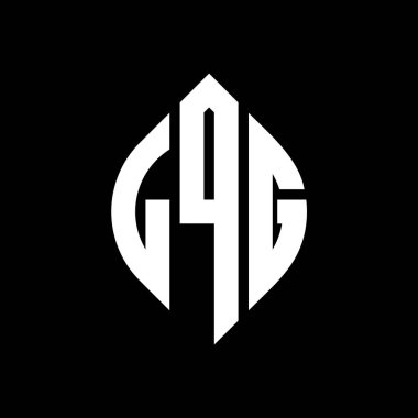 Çember ve elips şekilli LQG daire harf logosu tasarımı. Tipografik biçimli LQG elips harfleri. Üç baş harf daire şeklinde bir logo oluşturuyor. LQG Çember Amblemi Soyut Monogram Harf İşaretleyici Vektörü.