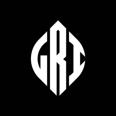 Çember ve elips şekilli LRI daire harf logosu tasarımı. Tipografik biçimli LRI elips harfleri. Üç baş harf daire şeklinde bir logo oluşturuyor. LRI Çember Amblemi Soyut Monogram Harf İşaretleyici Vektörü.