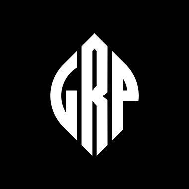 Çember ve elips şekilli LRP daire harf logosu tasarımı. Tipografik biçimli LRP elips harfleri. Üç baş harf daire şeklinde bir logo oluşturuyor. LRP Çember Amblemi Soyut Monogram Harf İşaretleyici Vektörü.