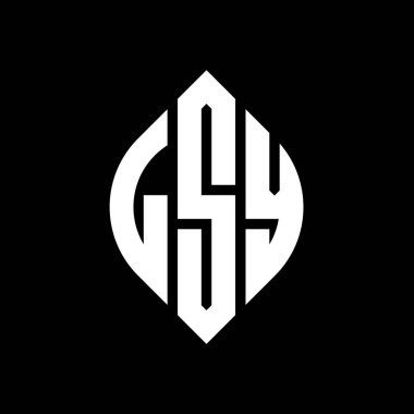 Çember ve elips şekilli LSY daire harf logosu tasarımı. Tipografik biçimli LSY elips harfleri. Üç baş harf daire şeklinde bir logo oluşturuyor. LSY Çember Amblemi Soyut Monogram Harf İşaretleyici Vektörü.