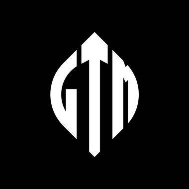 Çember ve elips şekilli LTM daire harf logosu tasarımı. Tipografik biçimli LTM elips harfleri. Üç baş harf daire şeklinde bir logo oluşturuyor. LTM Çember Amblemi Soyut Monogram Harf İşaretleyici Vektörü.