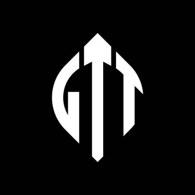 Çember ve elips şekilli LTT daire harf logosu tasarımı. Tipografik biçimli LTT elips harfleri. Üç baş harf daire şeklinde bir logo oluşturuyor. LTT Çemberi Amblemi Soyut Monogram Harf İşaretleyici Vektörü.