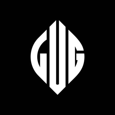 Çember ve elips şekilli LUG daire harf logosu tasarımı. Tipografik biçimli LUG elips harfleri. Üç baş harf daire şeklinde bir logo oluşturuyor. LUG Çember Amblemi Soyut Monogram Harf İşaretleyici Vektörü.