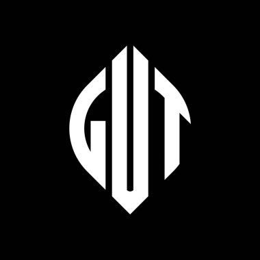 Çember ve elips şekilli LUT daire harf logosu tasarımı. Tipografik tarzda LUT elips harfleri. Üç baş harf daire şeklinde bir logo oluşturuyor. LUT Çember Amblemi Soyut Monogram Harf İşaretleyici Vektörü.