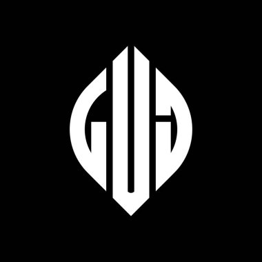 Çember ve elips şekilli LUJ daire harf logosu tasarımı. LUJ elips harfleri tipografik tarzda. Üç baş harf daire şeklinde bir logo oluşturuyor. LUJ Çember Amblemi Soyut Monogram Harf İşaretleyici Vektörü.