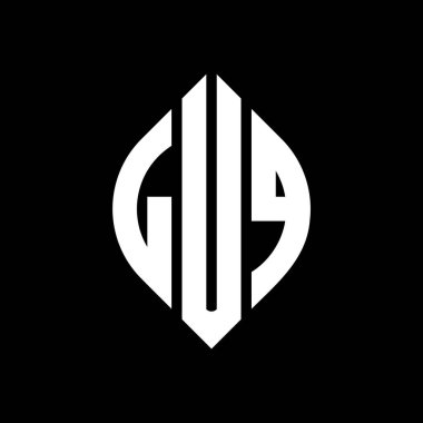 Daire ve elips şekilli LUQ daire harf logosu tasarımı. Tipografik tarzda LUQ elips harfleri. Üç baş harf daire şeklinde bir logo oluşturuyor. LUQ Çemberi Amblemi Soyut Monogram Harf İşaretleyici Vektörü.