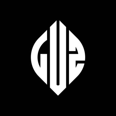 Çember ve elips şekilli LUZ daire harf logosu tasarımı. Tipografik biçimli LUZ elips harfleri. Üç baş harf daire şeklinde bir logo oluşturuyor. LUZ Çember Amblemi Soyut Monogram Harf İşaretleyici Vektörü.