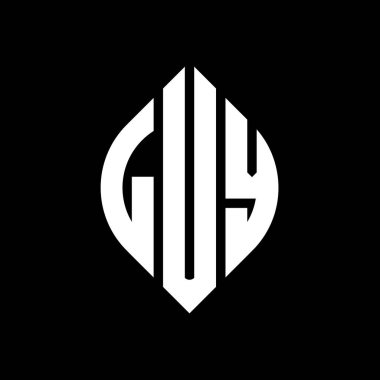 Çember ve elips şekilli LUY daire harf logosu tasarımı. Tipografik tarzda LUY elips harfleri. Üç baş harf daire şeklinde bir logo oluşturuyor. LUY Çember Amblemi Soyut Monogram Harf İşaretleme Vektörü.