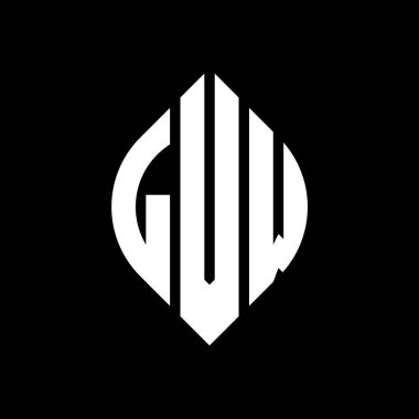 Çember ve elips şekilli LVW daire harf logosu tasarımı. Tipografik tarzda LVW elips harfleri. Üç baş harf daire şeklinde bir logo oluşturuyor. LVW Çember Amblemi Soyut Monogram Harf İşaretleyici Vektörü.