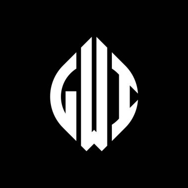 Çember ve elips şekilli LWI daire harf logosu tasarımı. LWI elips harfleri tipografik tarzda. Üç baş harf daire şeklinde bir logo oluşturuyor. LWI Çember Amblemi Soyut Monogram Harf İşaretleme Vektörü.