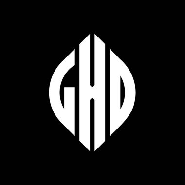 Çember ve elips şekilli LXD daire harf logosu tasarımı. Tipografik biçimli LXD elips harfleri. Üç baş harf daire şeklinde bir logo oluşturuyor. LXD Çember Amblemi Soyut Monogram Harf İşaretleyici Vektörü.