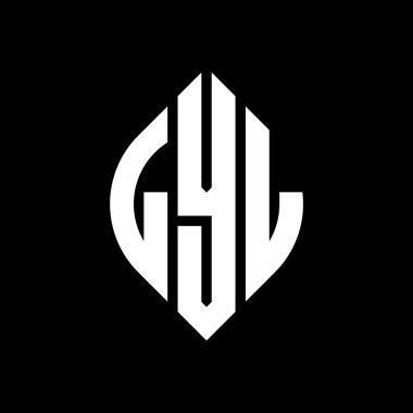 Çember ve elips şekilli LYL daire harf logosu tasarımı. Tipografik biçimli LYL elips harfleri. Üç baş harf daire şeklinde bir logo oluşturuyor. LYL Çember Amblemi Soyut Monogram Harf İşaretleyici Vektörü.