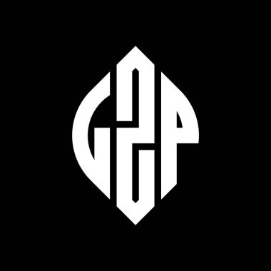 Daire ve elips şekilli LZP daire harf logosu tasarımı. Tipografik biçimli LZP elips harfleri. Üç baş harf daire şeklinde bir logo oluşturuyor. LZP Çember Amblemi Soyut Monogram Harf İşaretleyici Vektörü.