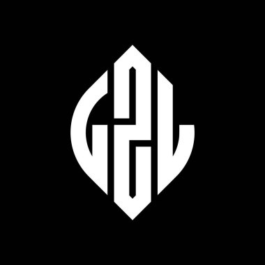 Dairesel ve elips şekilli LZL daire harf logosu tasarımı. Tipografik biçimli LZL elips harfleri. Üç baş harf daire şeklinde bir logo oluşturuyor. LZL Çember Amblemi Soyut Monogram Harf İşaretleyici Vektörü.