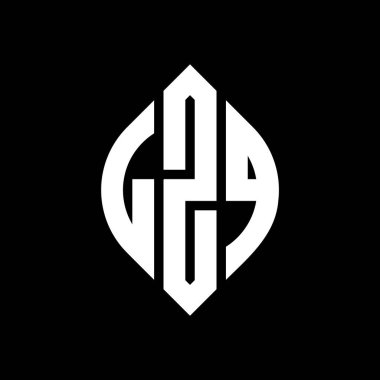 Daire ve elips şekilli LZQ daire harf logosu tasarımı. Tipografik biçimli LZQ elips harfleri. Üç baş harf daire şeklinde bir logo oluşturuyor. LZQ Çemberi Amblemi Soyut Monogram Harf İşaretleyici Vektörü.