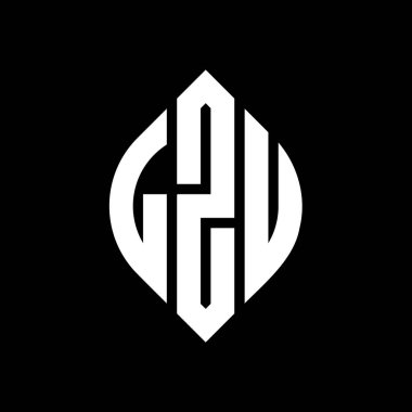 Çember ve elips şekilli LZU daire harf logosu tasarımı. Tipografik biçimli LZU elips harfleri. Üç baş harf daire şeklinde bir logo oluşturuyor. LZU Çember Amblemi Soyut Monogram Harf İşaretleyici Vektörü.
