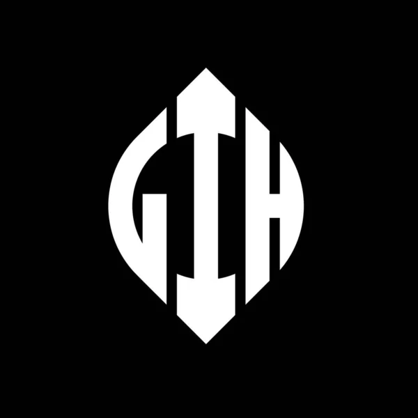Дизайн Логотипу Lih Кругової Літери Колом Формою Еліпса Літери Lih — стоковий вектор