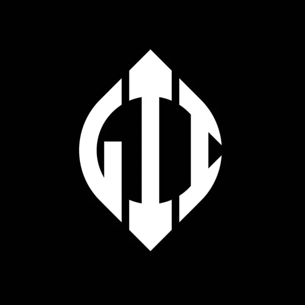 Lii Círculo Carta Logotipo Design Com Forma Círculo Elipse Lii — Vetor de Stock