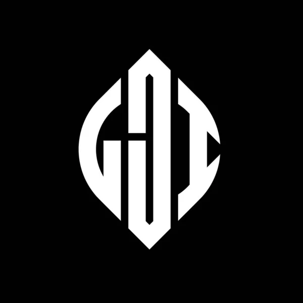 Дизайн Логотипу Lji Кругової Літери Колом Формою Еліпса Lji Еліпсис — стоковий вектор