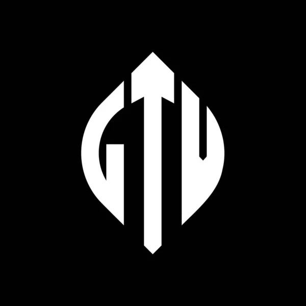 Ltv Дизайн Логотипом Букви Круговою Еліптичною Формою Ltv Еліпси Типографічним — стоковий вектор