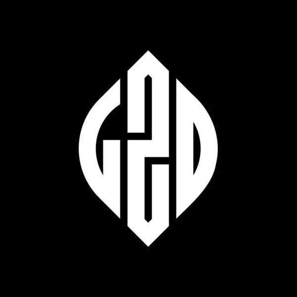 Lzo Círculo Carta Logotipo Design Com Forma Círculo Elipse Lzo — Vetor de Stock