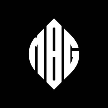 Çember ve elips şekilli MBG daire harf logosu tasarımı. Tipografik tarzda MBG elips harfleri. Üç baş harf daire şeklinde bir logo oluşturuyor. MBG Çemberi Amblemi Soyut Monogram Harf İşaretleme Vektörü.