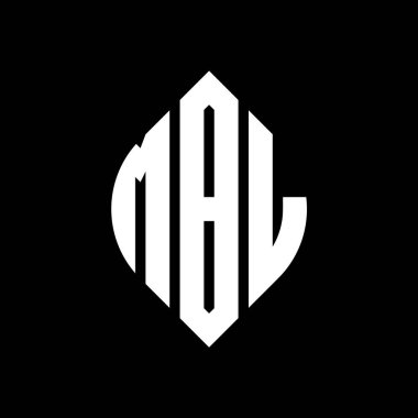 Çember ve elips şekilli MBL daire harf logosu tasarımı. Typographic tarzında MBL elips harfleri. Üç baş harf daire şeklinde bir logo oluşturuyor. MBL Çember Amblemi Soyut Monogram Harf İşaretleme Vektörü.