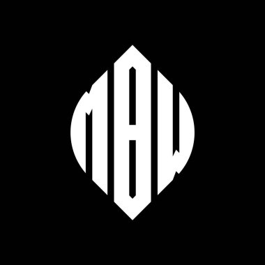 Çember ve elips şekilli MBW daire harf logosu tasarımı. Tipografik tarzda MBW elips harfleri. Üç baş harf daire şeklinde bir logo oluşturuyor. MBW Çemberi Amblemi Soyut Monogram Harf İşaretleme Vektörü.