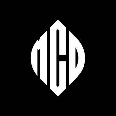 Çember ve elips şekilli MCO daire harf logosu tasarımı. Tipografik biçimli MCO elips harfleri. Üç baş harf daire şeklinde bir logo oluşturuyor. MCO Çember Amblemi Soyut Monogram Harf İşaretleyici Vektörü.