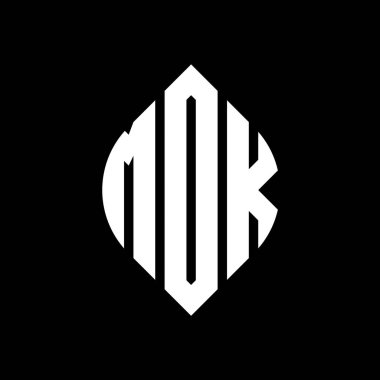 Çember ve elips şekilli MDK daire harf logosu tasarımı. Tipografik biçimli MDK elips harfleri. Üç baş harf daire şeklinde bir logo oluşturuyor. MDK Çember Amblemi Soyut Monogram Harf İşaretleyici Vektörü.