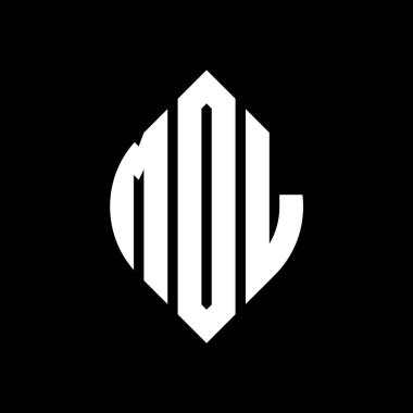 Çember ve elips şekilli MDL daire harf logosu tasarımı. Tipografik biçimli MDL elips harfleri. Üç baş harf daire şeklinde bir logo oluşturuyor. MDL Çember Amblemi Soyut Monogram Harf İşaretleyici Vektörü.