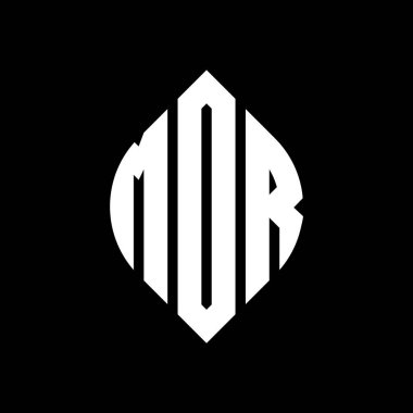 Çember ve elips şekilli MDR daire harf logosu tasarımı. Tipografik biçimli MDR elips harfleri. Üç baş harf daire şeklinde bir logo oluşturuyor. MDR Çember Amblemi Soyut Monogram Harf İşaretleyici Vektörü.