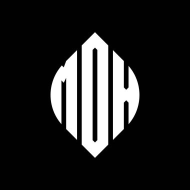 Çember ve elips şekilli MDX daire harf logosu tasarımı. Tipografik biçimli MDX elips harfleri. Üç baş harf daire şeklinde bir logo oluşturuyor. MDX Çember Amblemi Soyut Monogram Harf İşaretleyici Vektörü.
