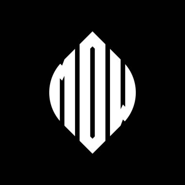 Çember ve elips şekilli MDW daire harf logosu tasarımı. Tipografik biçimli MDW elips harfleri. Üç baş harf daire şeklinde bir logo oluşturuyor. MDW Çember Amblemi Soyut Monogram Harf İşaretleyici Vektörü.