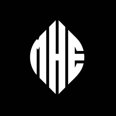 Çember ve elips şekilli MHE daire harf logosu tasarımı. MHE elips harfleri tipografik tarzda. Üç baş harf daire şeklinde bir logo oluşturuyor. MHE Çember Amblemi Soyut Monogram Harf İşaretleme Vektörü.