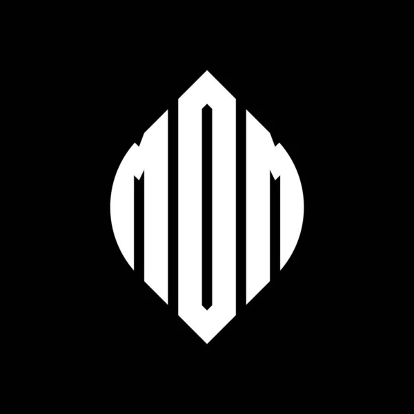 Projekt Logo Liter Mdm Okręgiem Elipsą Litery Eliptyczne Mdm Stylu — Wektor stockowy