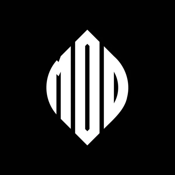 Design Logotipo Letra Círculo Mdo Com Forma Círculo Elipse Mdo — Vetor de Stock